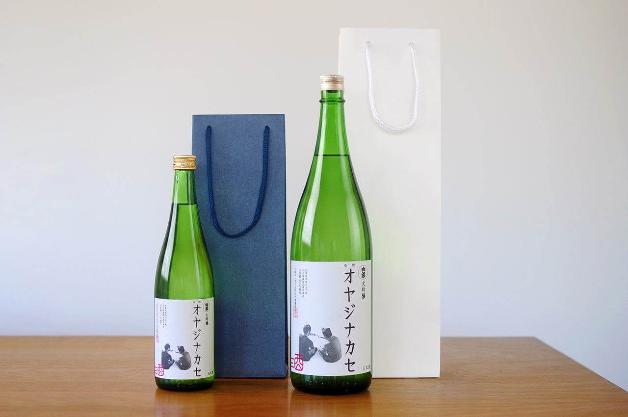 オヤジナカセのギフトバッグと瓶